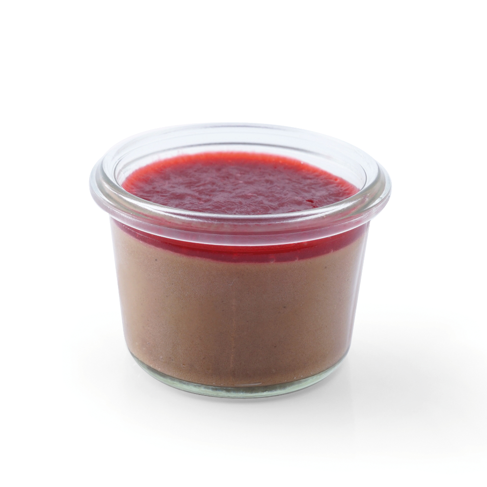Schokoladenmousse mit Himbeermark IM 80ml Glas
