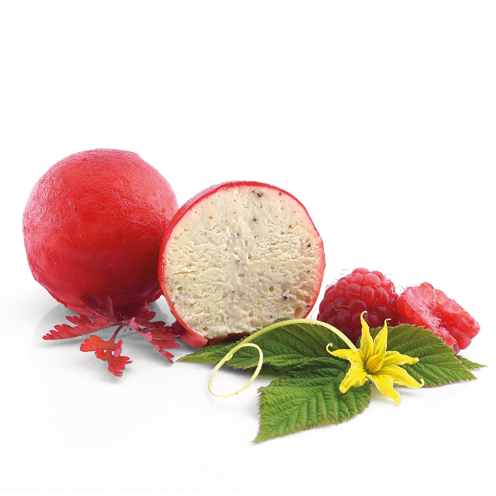 Kugel von der Tonkabohne im Himbeermantel, Größe Medium