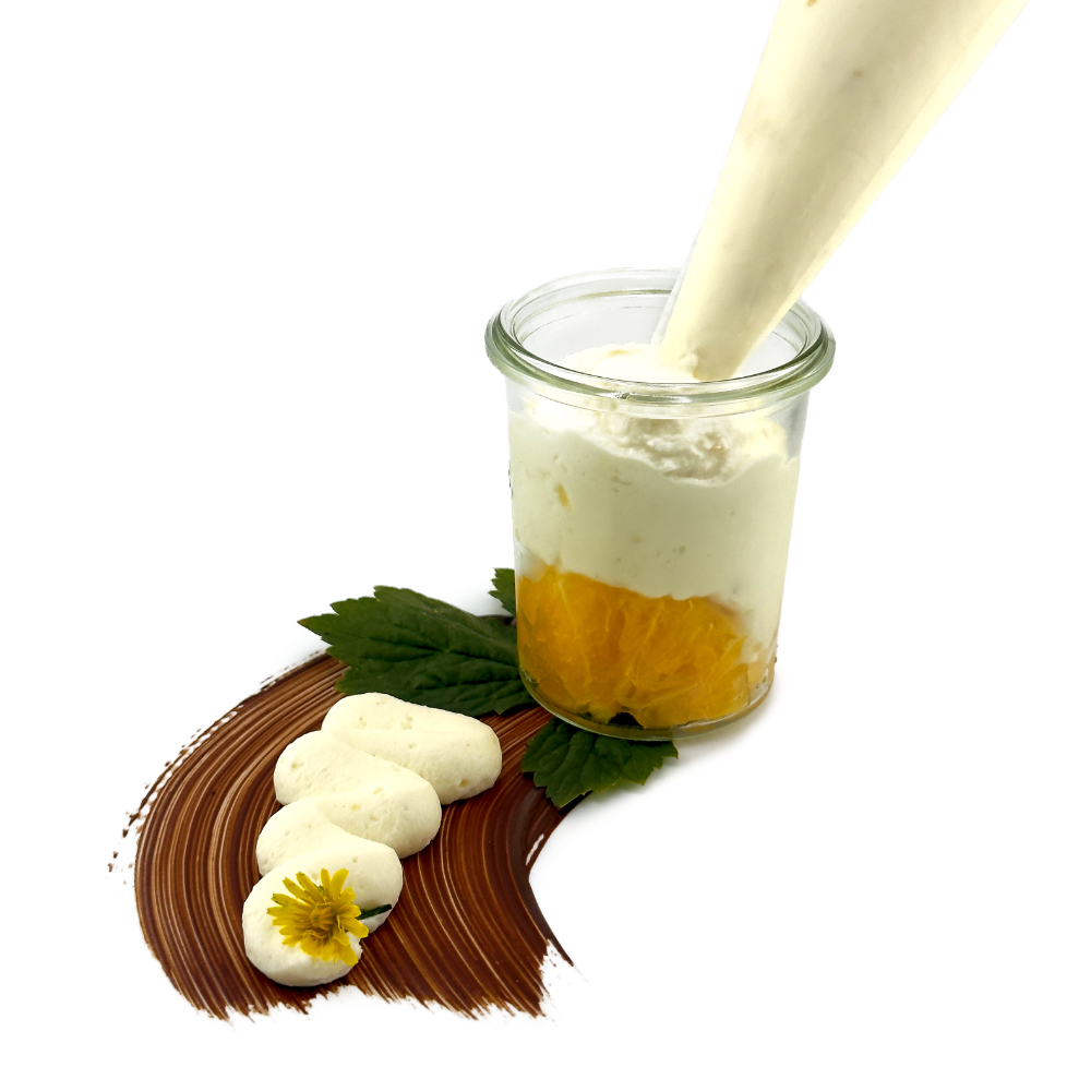 Topfenmousse im Spritzbeutel